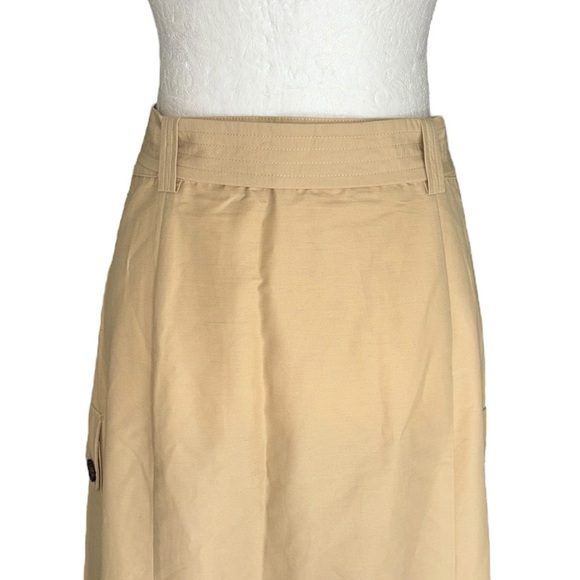 NEW Rails Cyrus Khaki Cotton Linen Twill Belted Utility Midi Skirt  - 8 - Picture 12 of 16